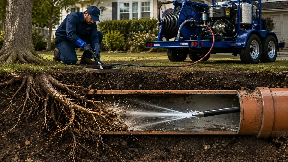 Tree Root Removal with Hydro Jetting in South Pasadena
